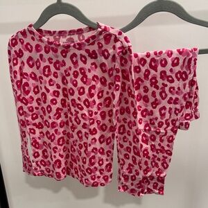 Posh Peanut Fuchsia Leopard Kids Pajama Set